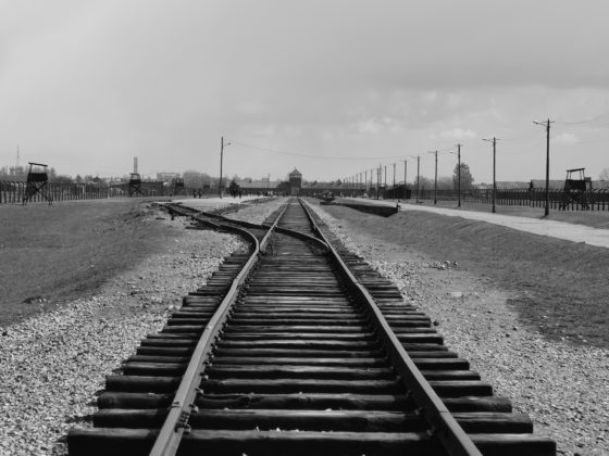 Vía de tren en Auschwitz
