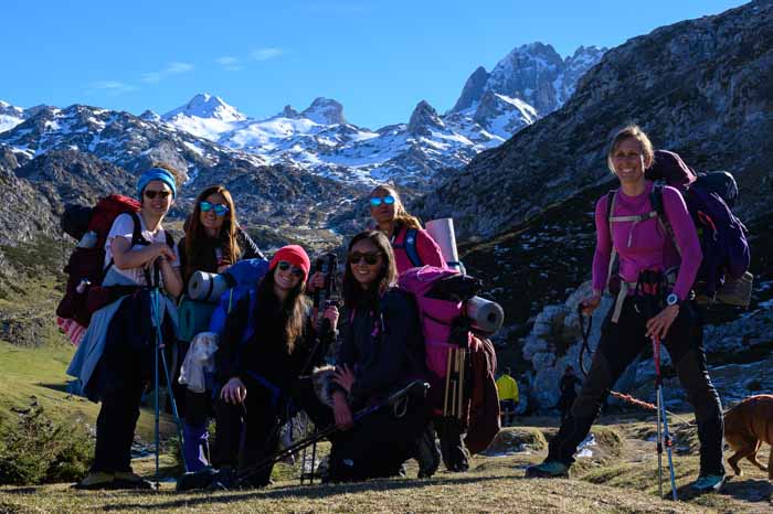 El grupo para el vivac invernal en Picos de Europa
