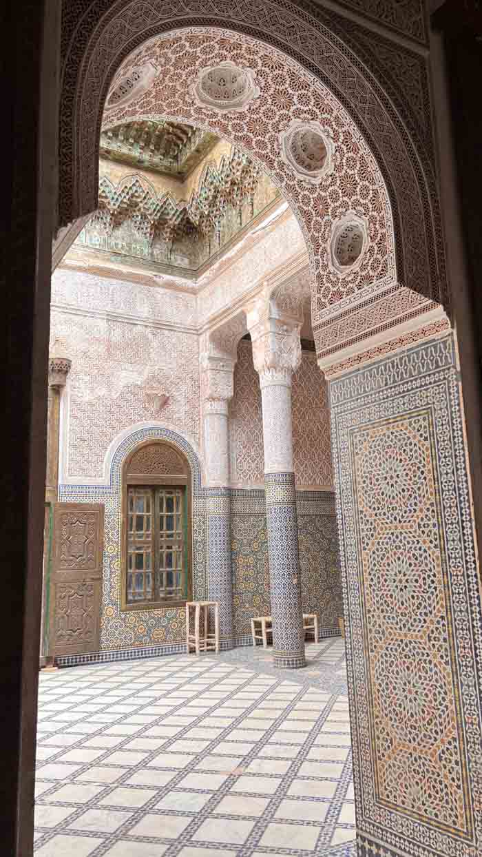 Interior de kasbah de Telouet en Marruecos