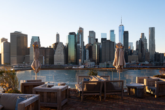 Terraza con vistas al skyline de Nueva York