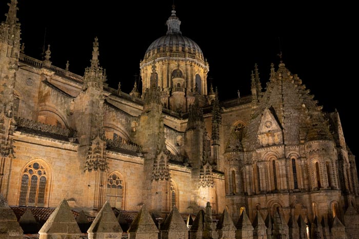 Vistas a la Catedral de Salamanca durante la visita nocturna Ieronimus
