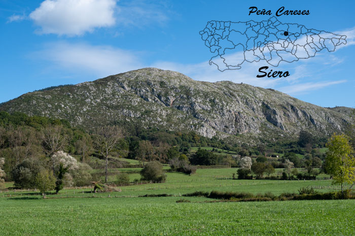 Peña Careses en Siero situada en el mapa de Asturias